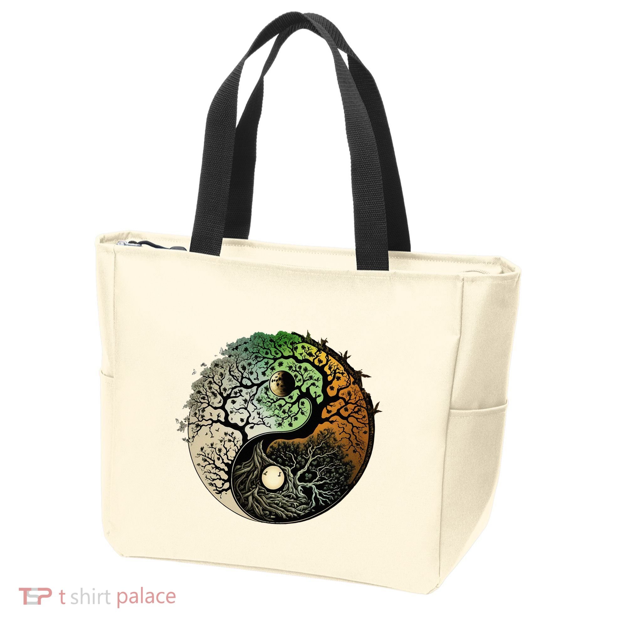 Buddhist Yin Yang Zen Tree Of Life Tote Bag