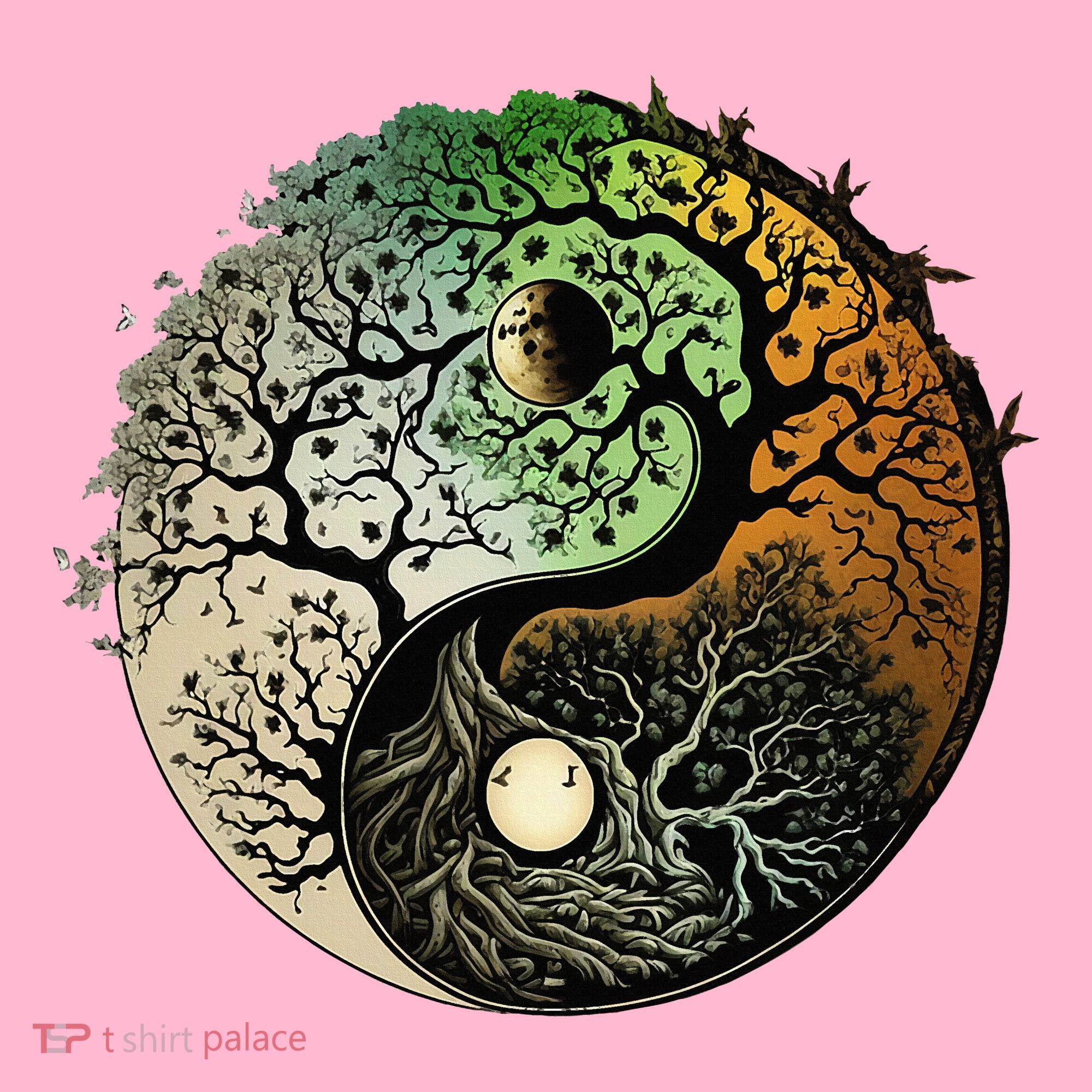 Buddhist Yin Yang Zen Tree Of Life Coaster
