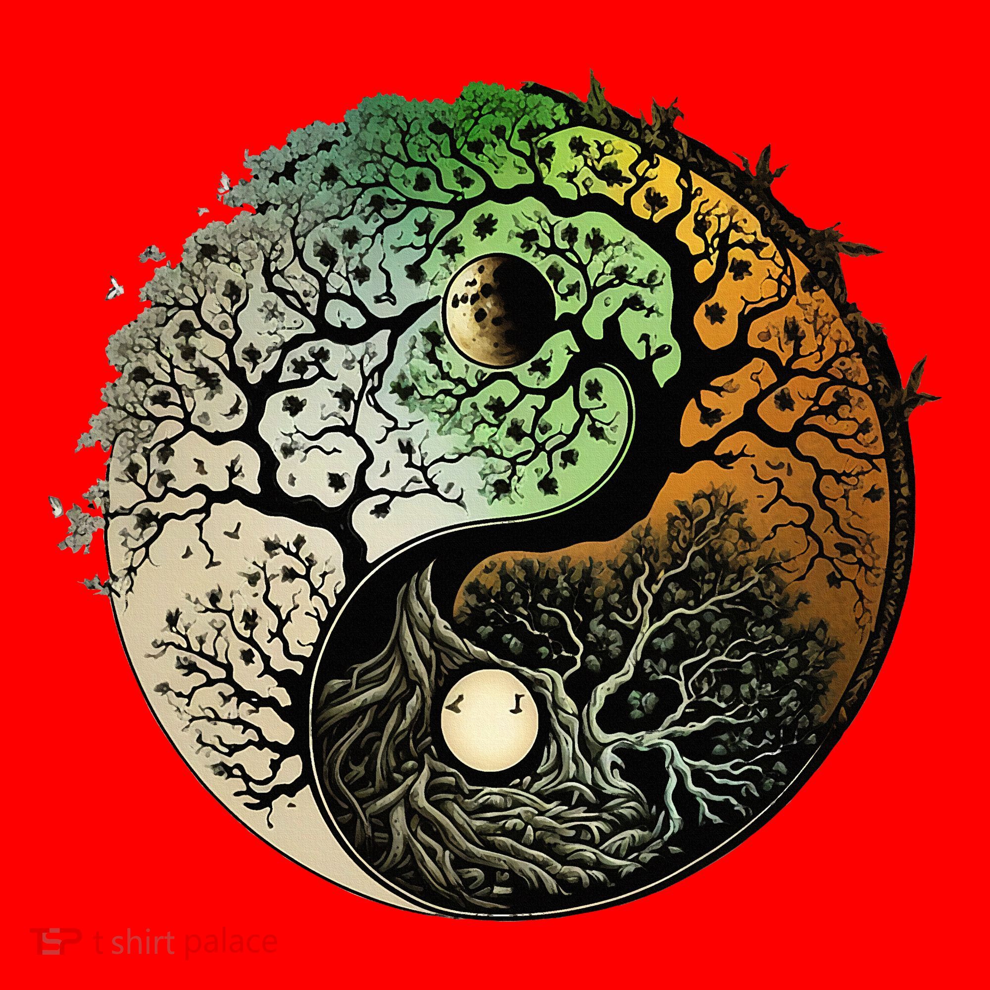 Buddhist Yin Yang Zen Tree Of Life Santa Hat