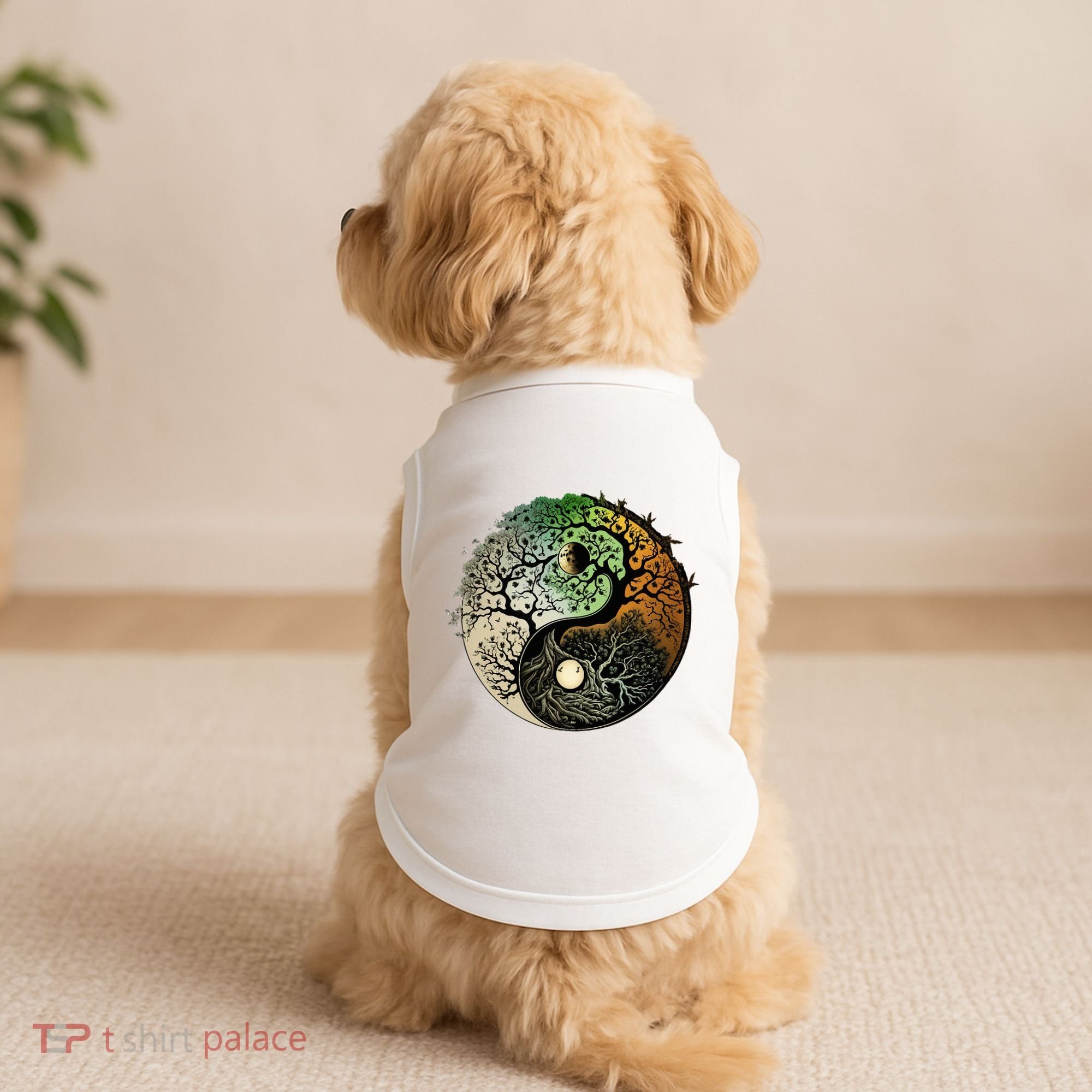 Buddhist Yin Yang Zen Tree Of Life Doggie Tank