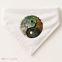 Buddhist Yin Yang Zen Tree Of Life USA-Made Doggie Bandana thumb 0