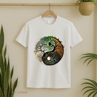 Buddhist Yin Yang Zen Tree Of Life T-Shirt thumb 2