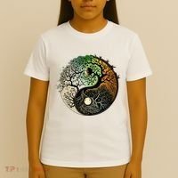 Buddhist Yin Yang Zen Tree Of Life T-Shirt thumb 4