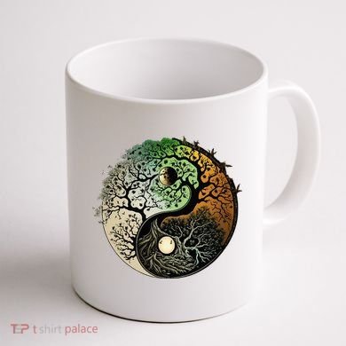 Buddhist Yin Yang Zen Tree Of Life Coffee Mug back