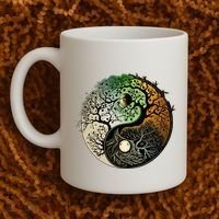 Buddhist Yin Yang Zen Tree Of Life Coffee Mug thumb 2