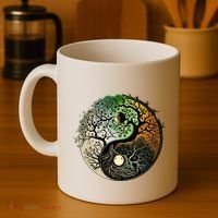 Buddhist Yin Yang Zen Tree Of Life Coffee Mug thumb 4