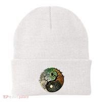 Buddhist Yin Yang Zen Tree Of Life Beanie thumb 0