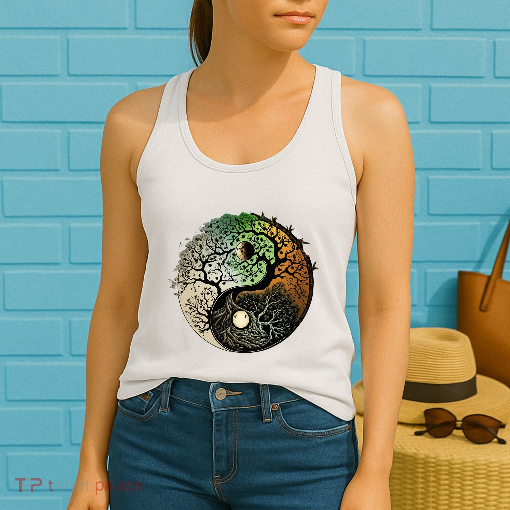 Buddhist Yin Yang Zen Tree Of Life Women's Tank Top
