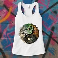 Buddhist Yin Yang Zen Tree Of Life Women's Tank Top thumb 3