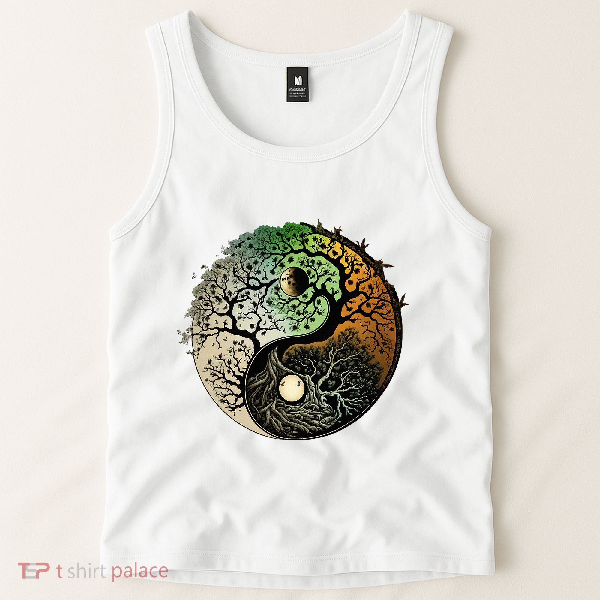 Buddhist Yin Yang Zen Tree Of Life Tank Top