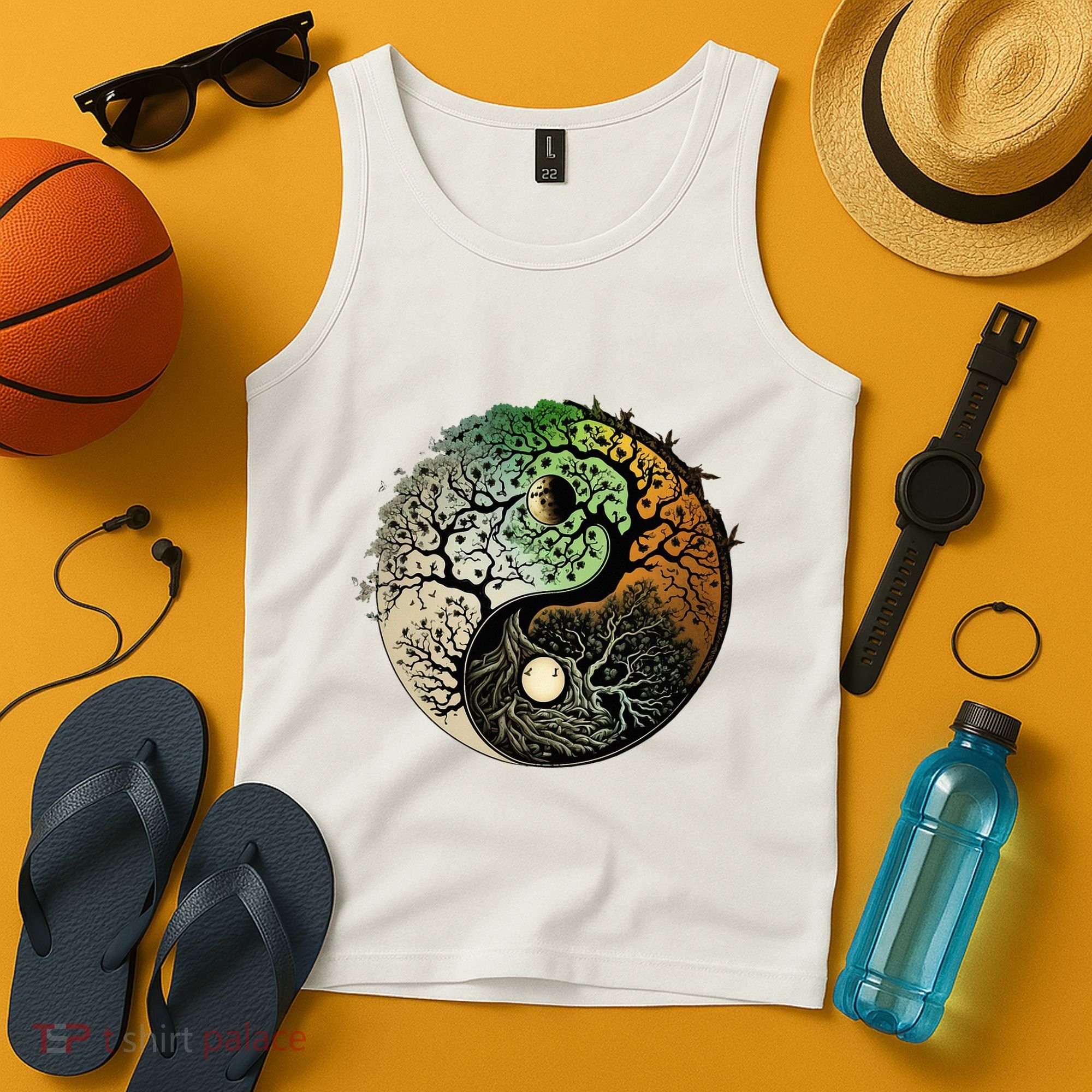Buddhist Yin Yang Zen Tree Of Life Tank Top