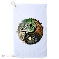 Buddhist Yin Yang Zen Tree Of Life Golf Towel thumb 0