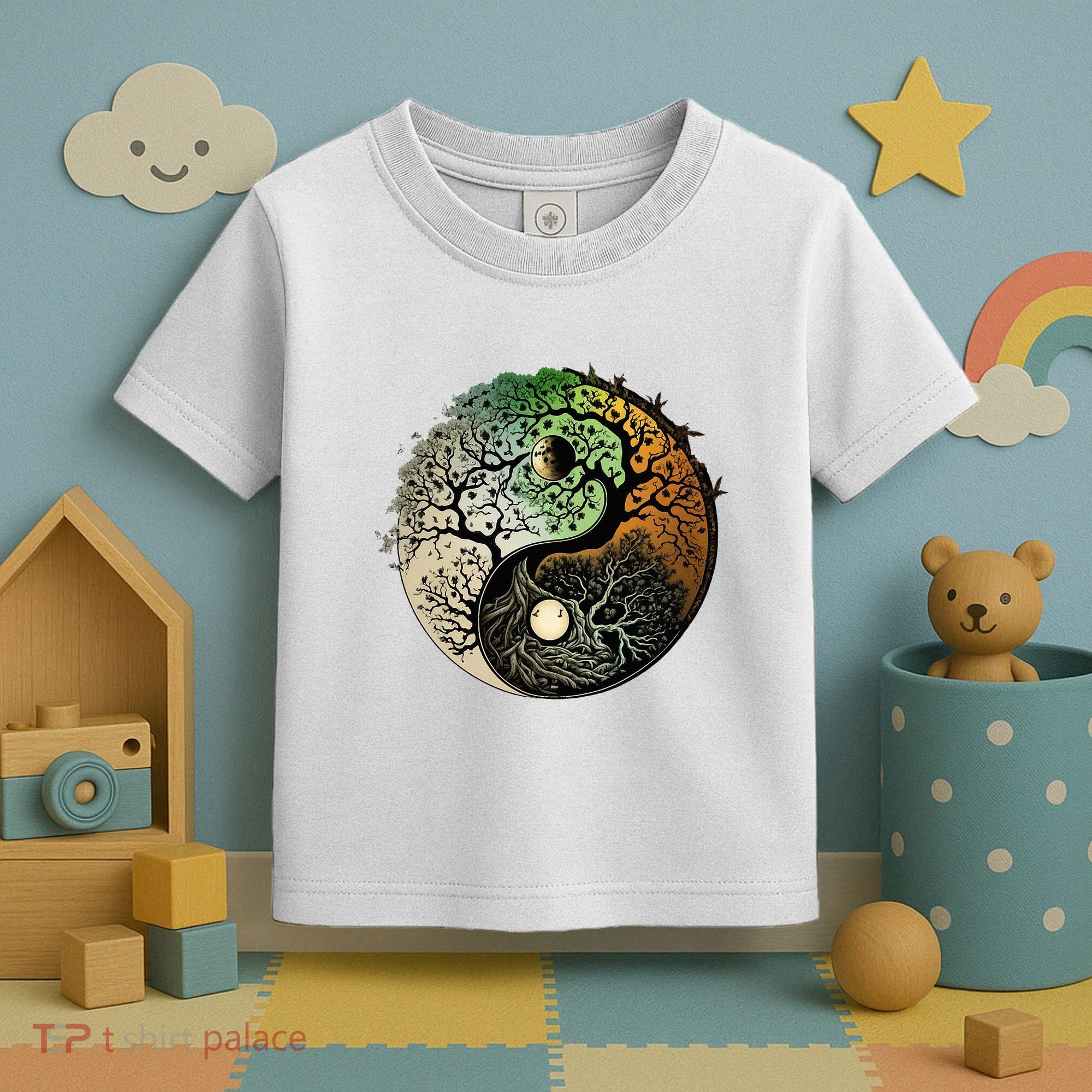 Buddhist Yin Yang Zen Tree Of Life Toddler T-Shirt
