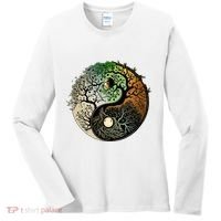 Buddhist Yin Yang Zen Tree Of Life Women's Long Sleeve Shirt thumb 0