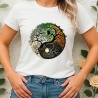 Buddhist Yin Yang Zen Tree Of Life Women's T-Shirt thumb 2