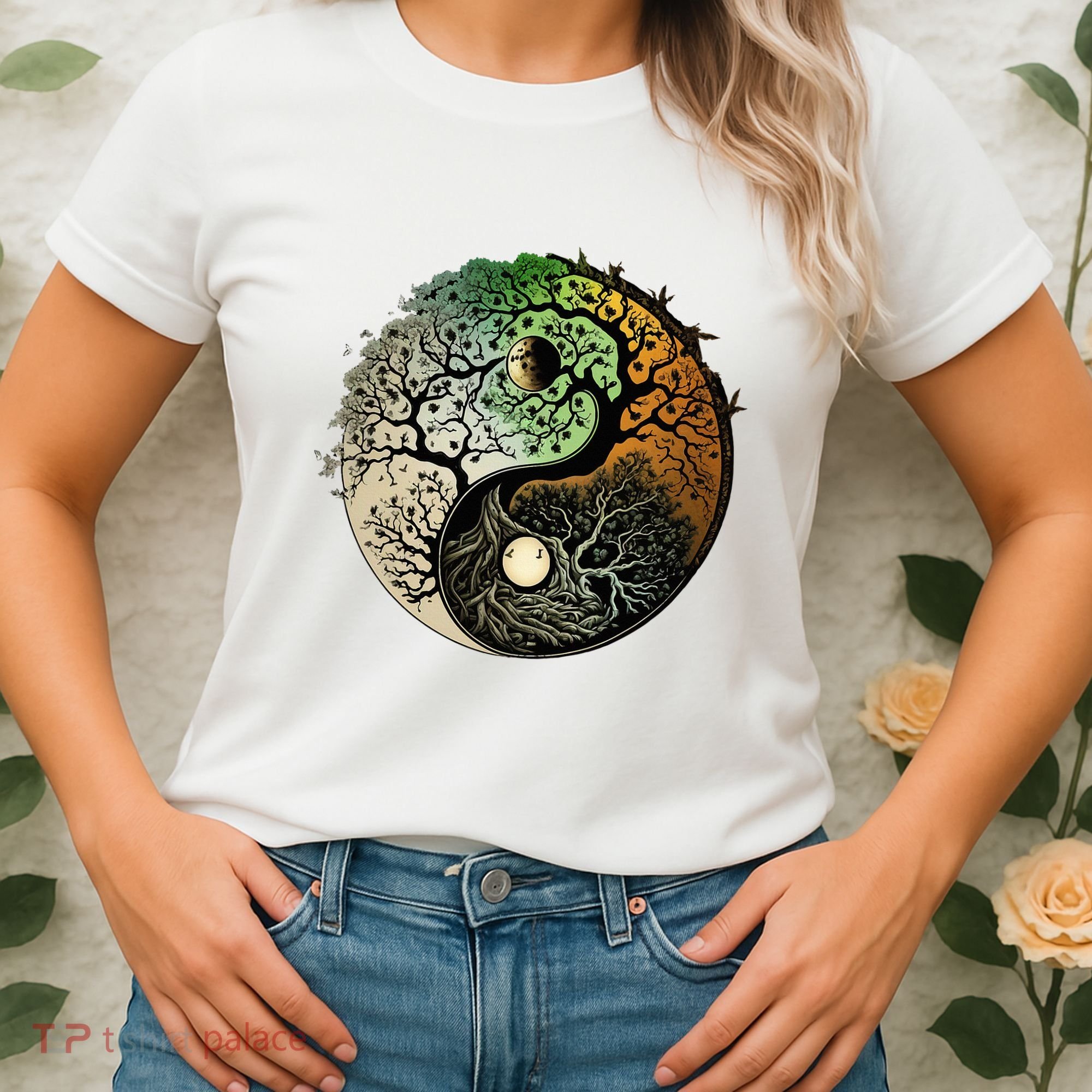 Buddhist Yin Yang Zen Tree Of Life Women's T-Shirt