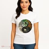 Buddhist Yin Yang Zen Tree Of Life Women's T-Shirt thumb 4