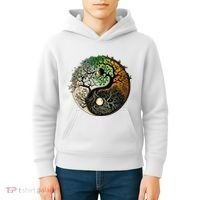 Buddhist Yin Yang Zen Tree Of Life Kids Hoodie thumb 4