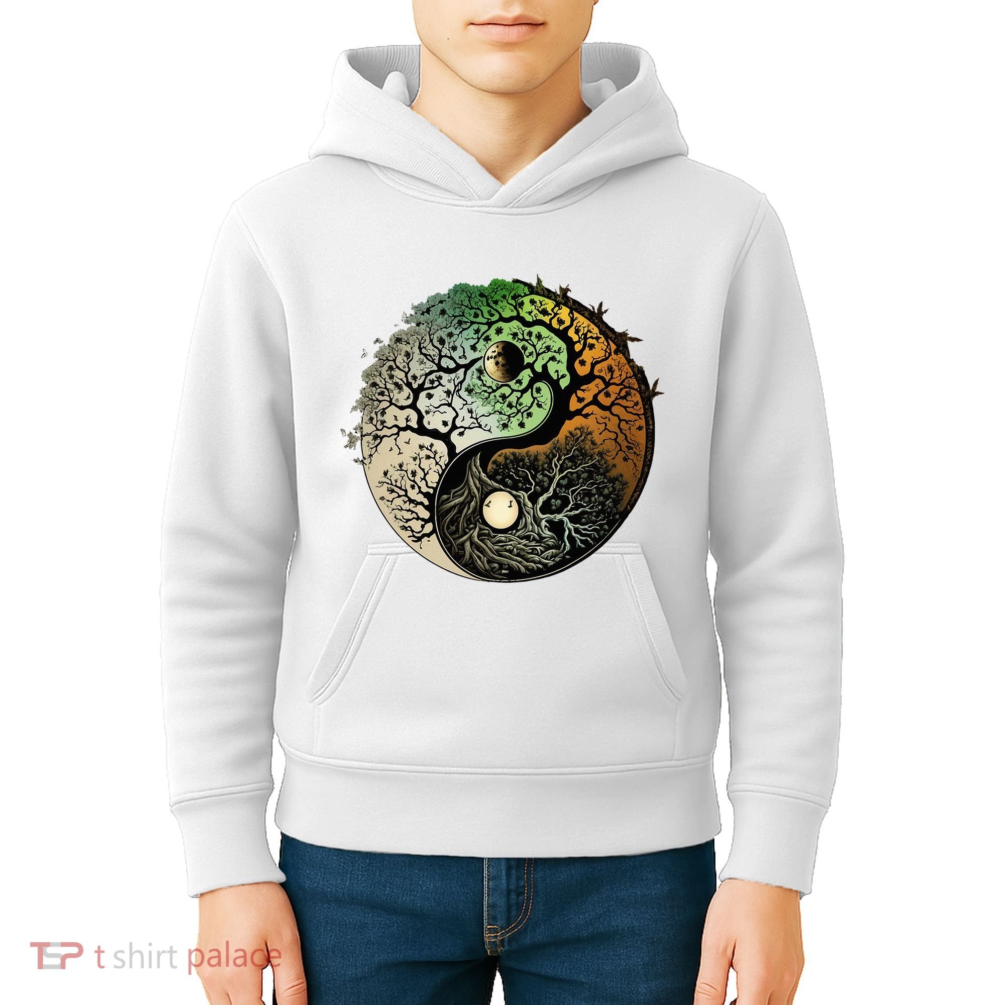Buddhist Yin Yang Zen Tree Of Life Kids Hoodie