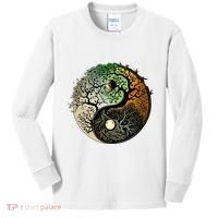 Buddhist Yin Yang Zen Tree Of Life Kids Long Sleeve Shirt thumb 0