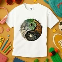 Buddhist Yin Yang Zen Tree Of Life Kids T-Shirt thumb 3