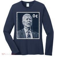 Biden Zero Cents Stamp 0 President Joe Biden Women's Long Sleeve Shirt thumb 0