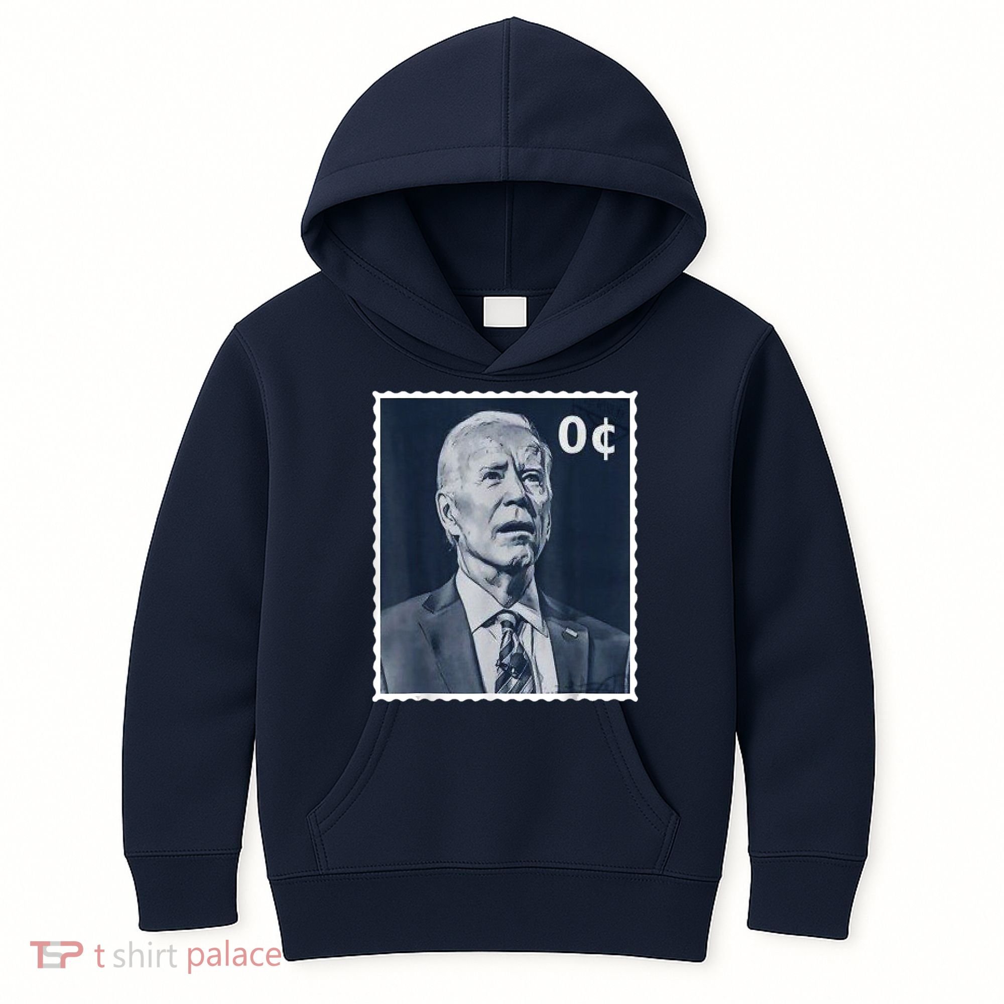 Biden Zero Cents Stamp 0 President Joe Biden Kids Hoodie