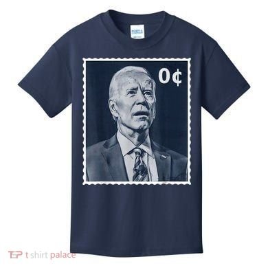 Biden Zero Cents Stamp 0 President Joe Biden Kids T-Shirt