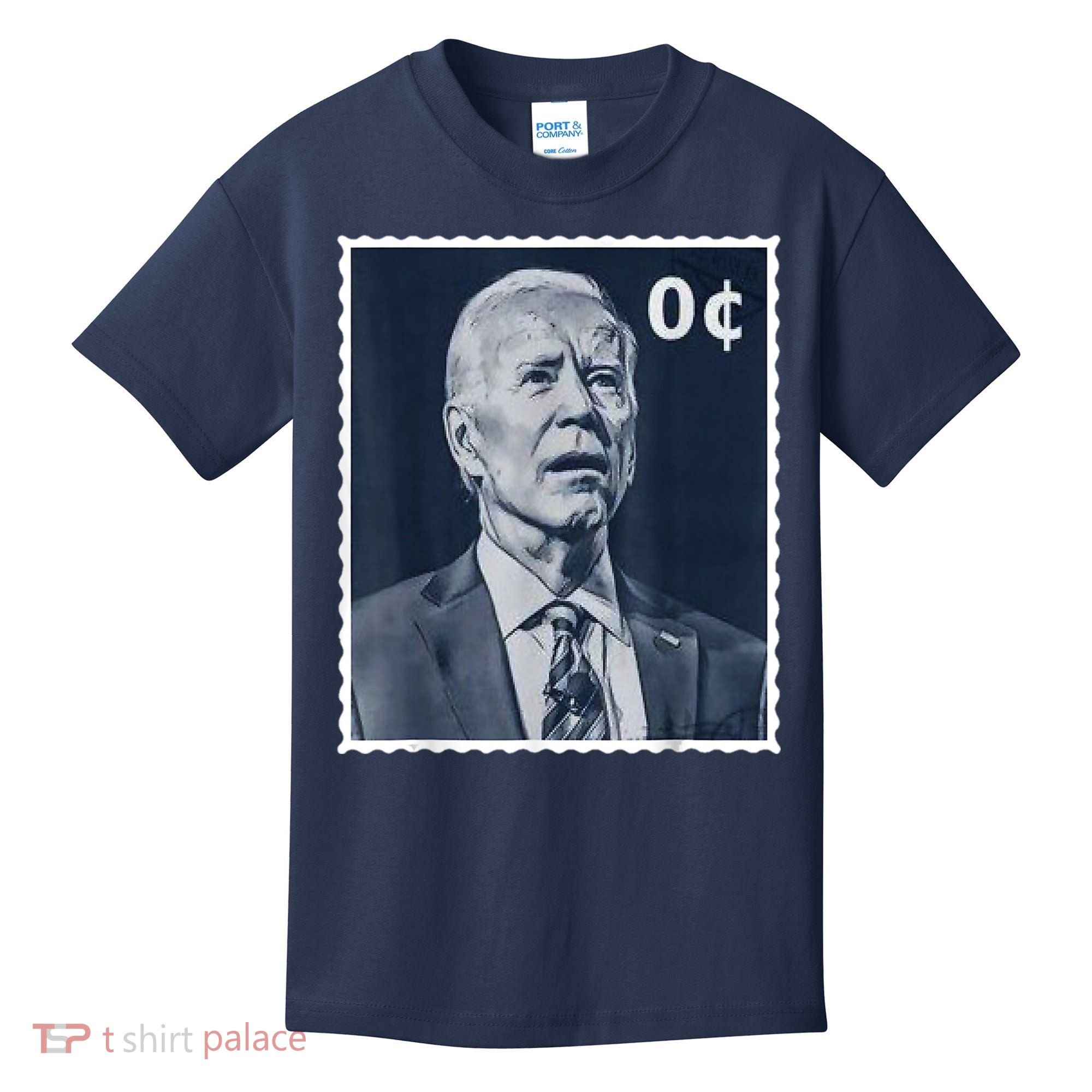 Biden Zero Cents Stamp 0 President Joe Biden Kids T-Shirt