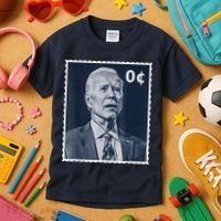 Biden Zero Cents Stamp 0 President Joe Biden Kids T-Shirt thumb 3