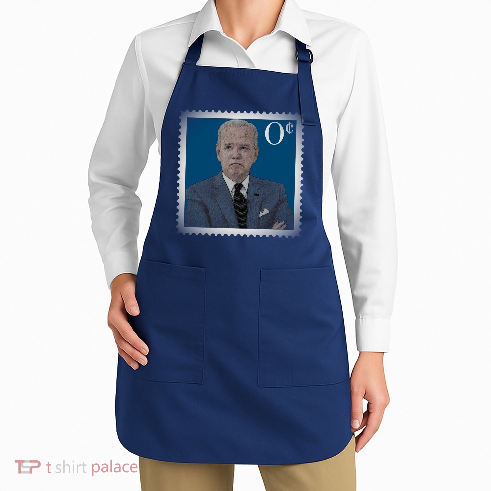 Biden Zero Cents Stamp Joe 0 Funny President Apron