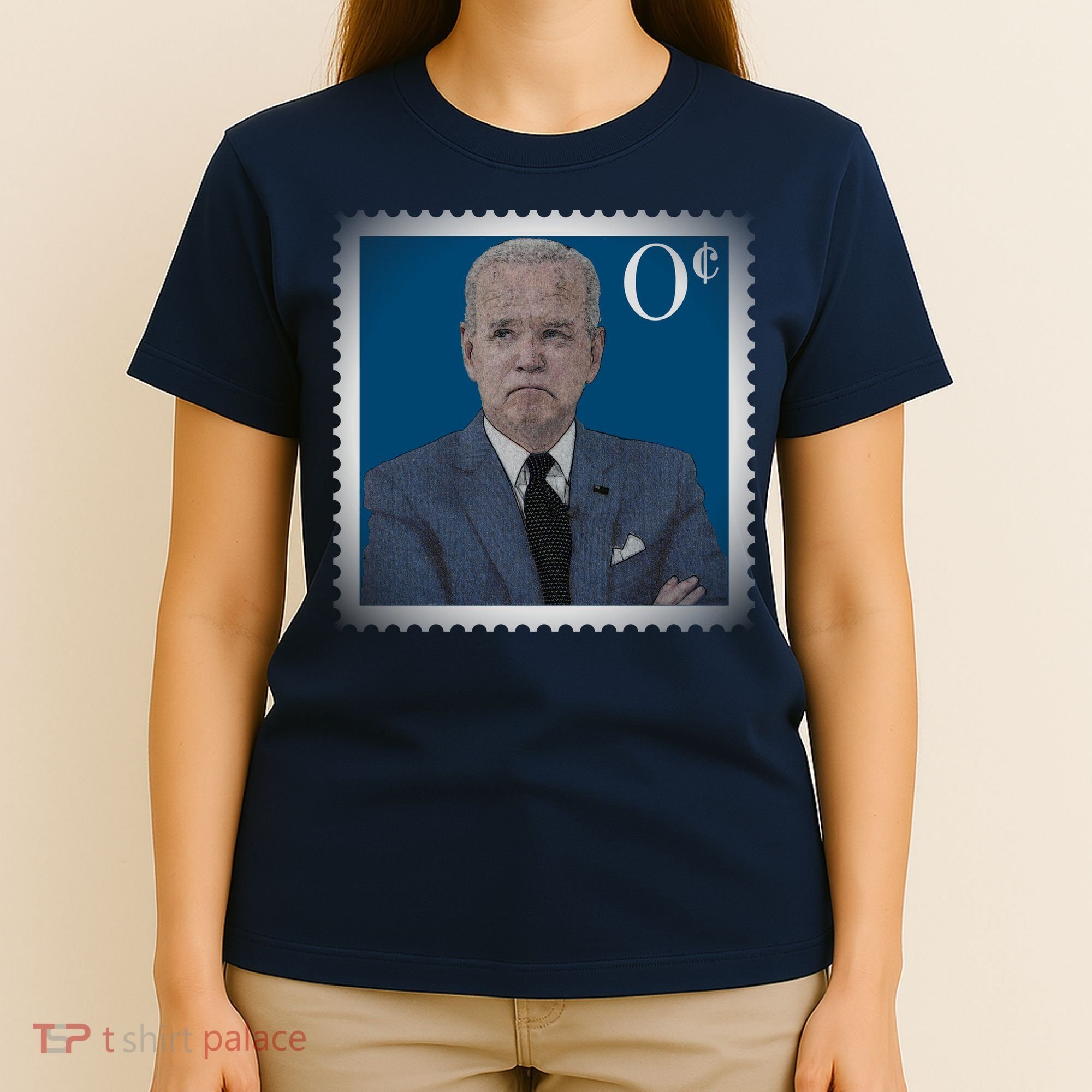 Biden Zero Cents Stamp Joe 0 Funny President T-Shirt