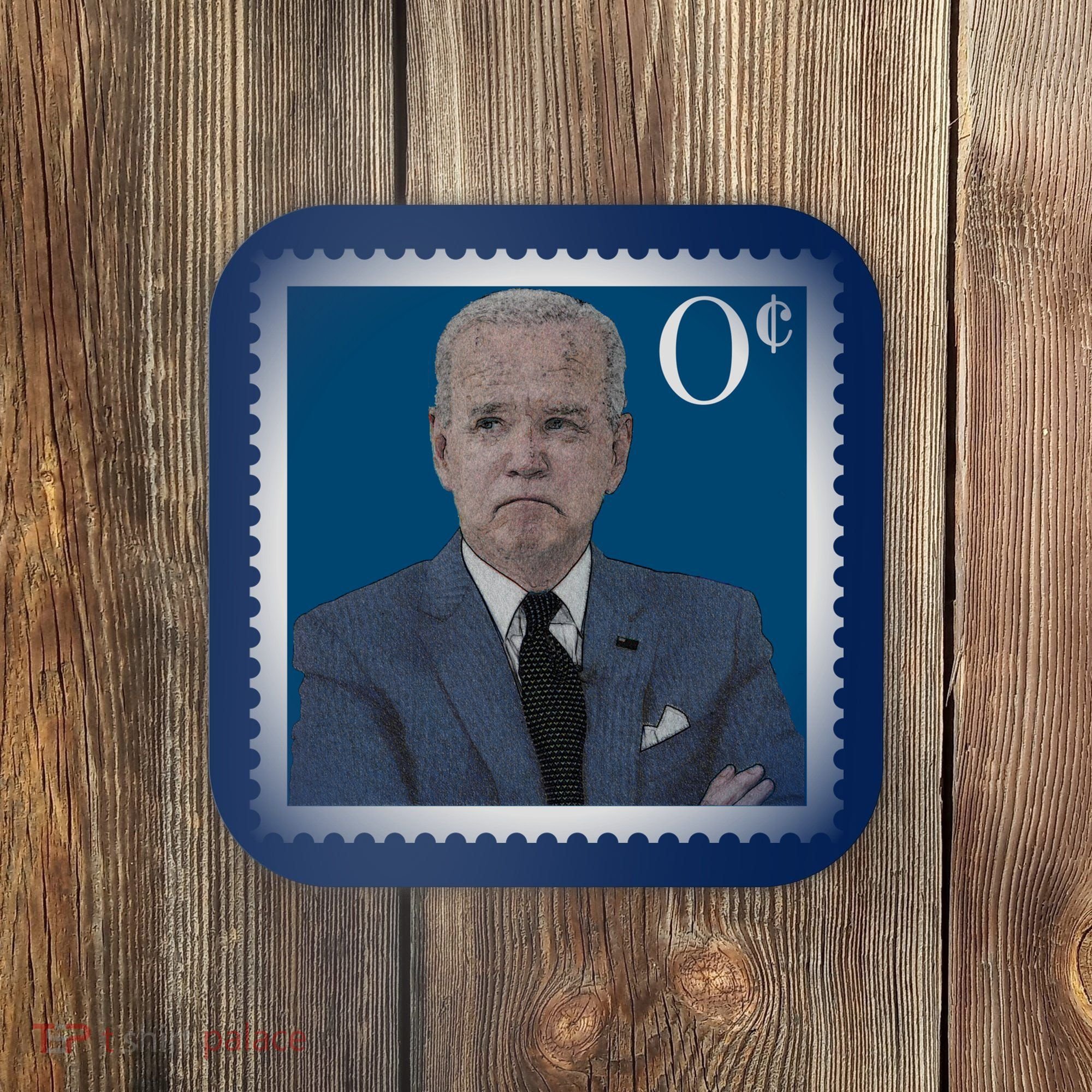 Biden Zero Cents Stamp Joe 0 Funny President Coaster