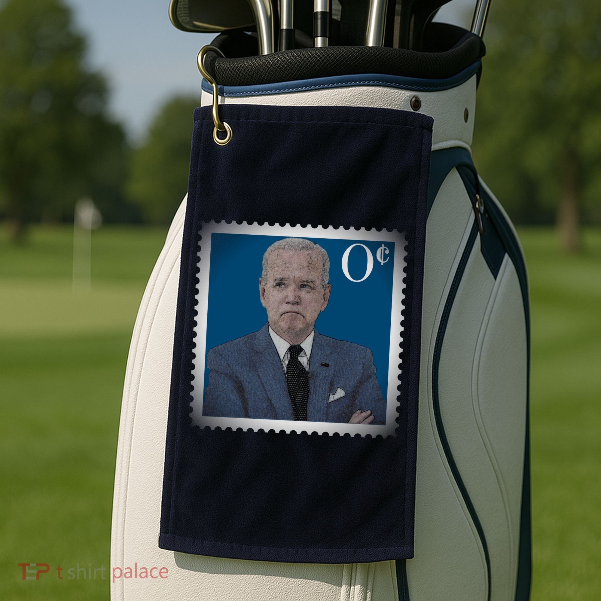 Biden Zero Cents Stamp Joe 0 Funny President Golf Towel