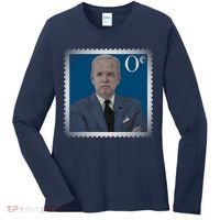 Biden Zero Cents Stamp Joe 0 Funny President Women's Long Sleeve Shirt thumb 0