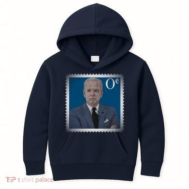 Biden Zero Cents Stamp Joe 0 Funny President Kids Hoodie