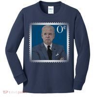 Biden Zero Cents Stamp Joe 0 Funny President Kids Long Sleeve Shirt thumb 0