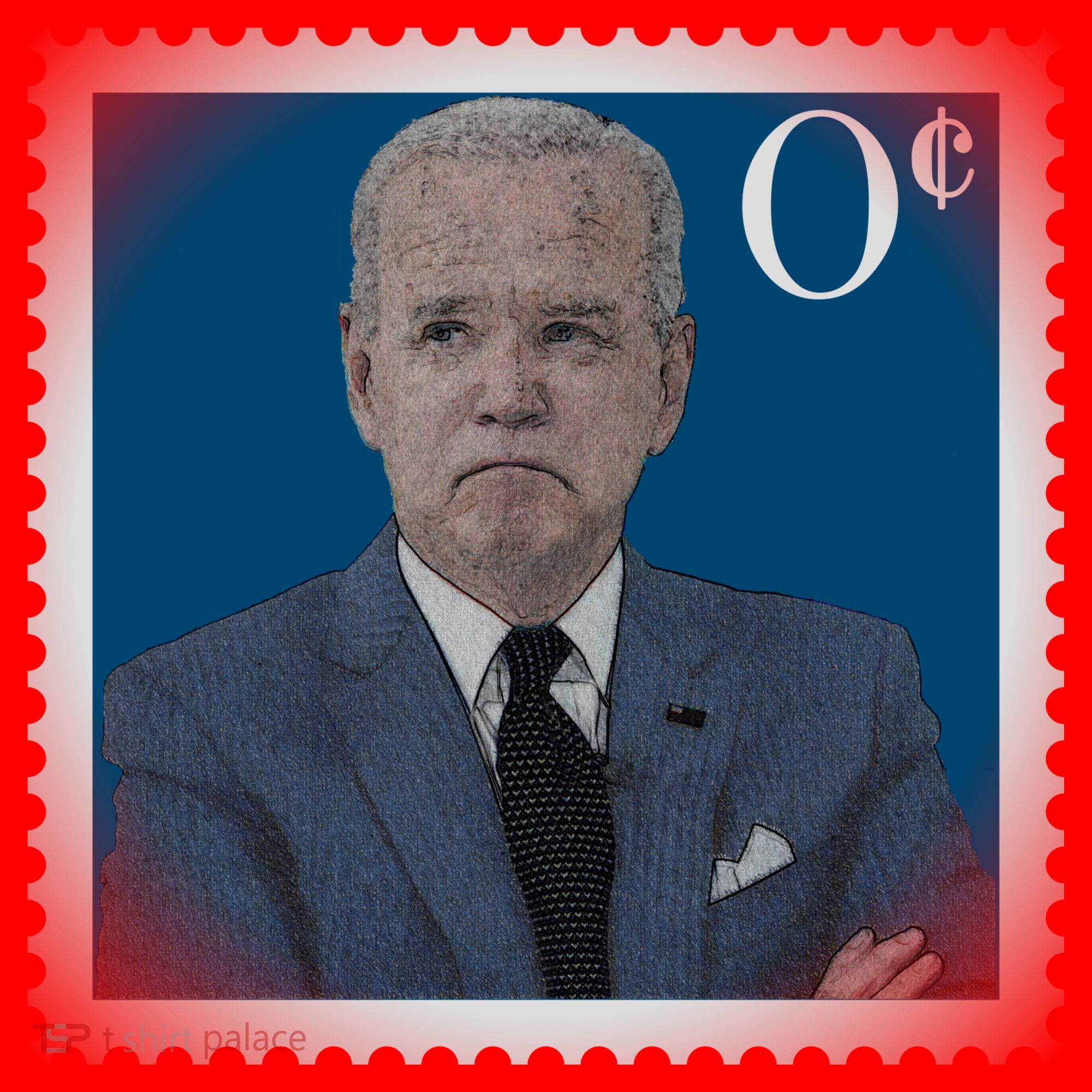 Biden Zero Cents Stamp Joe 0 Funny President Santa Hat