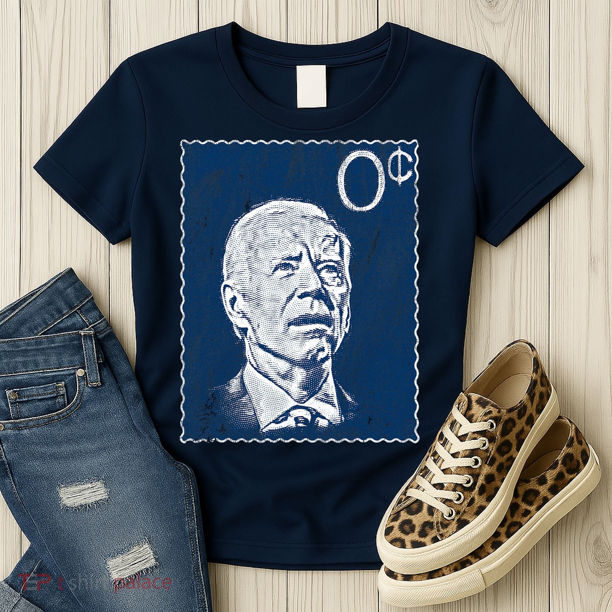 Biden Zero Cents Stamp 0 President Joe Women's T-Shirt