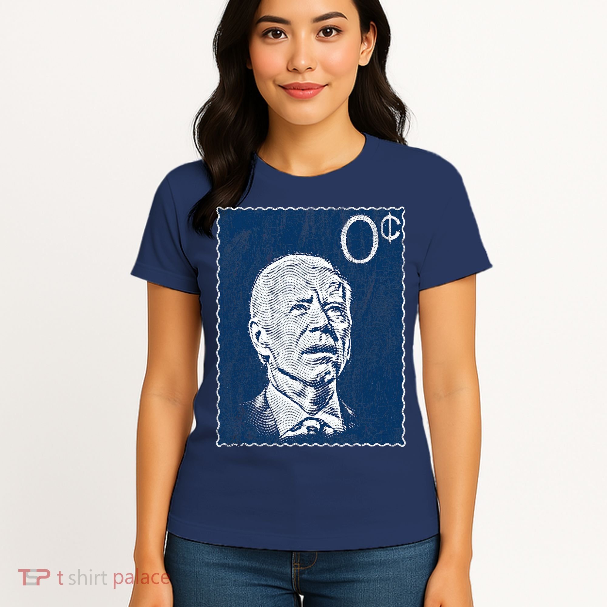 Biden Zero Cents Stamp 0 President Joe Women's T-Shirt