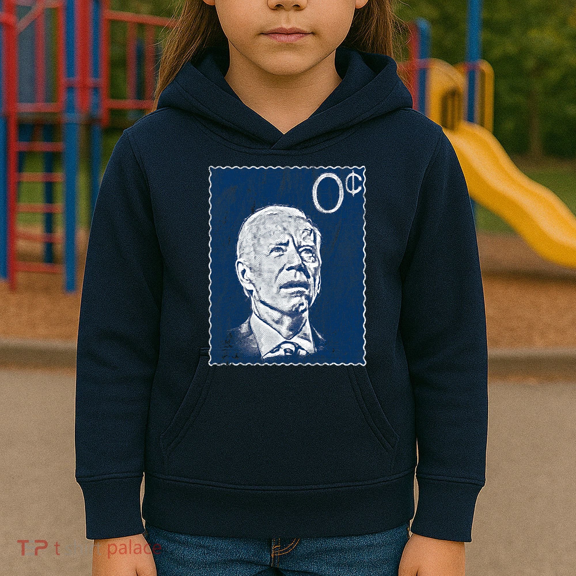 Biden Zero Cents Stamp 0 President Joe Kids Hoodie