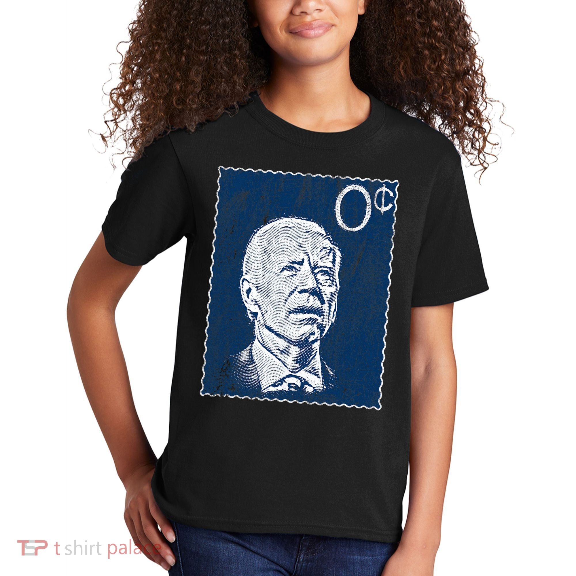 Biden Zero Cents Stamp 0 President Joe Kids T-Shirt