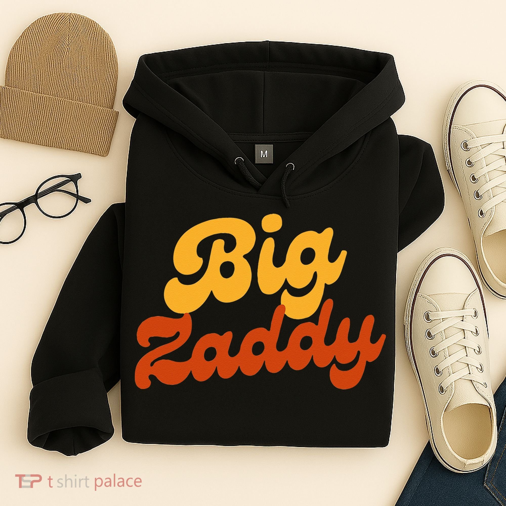 Big Zaddy Fathers Day Gift Present Retro style Hoodie