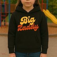 Big Zaddy Fathers Day Gift Present Retro style Kids Hoodie thumb 3
