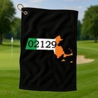Charlestown 02129 Irish Flag Great Gift Golf Towel thumb 1