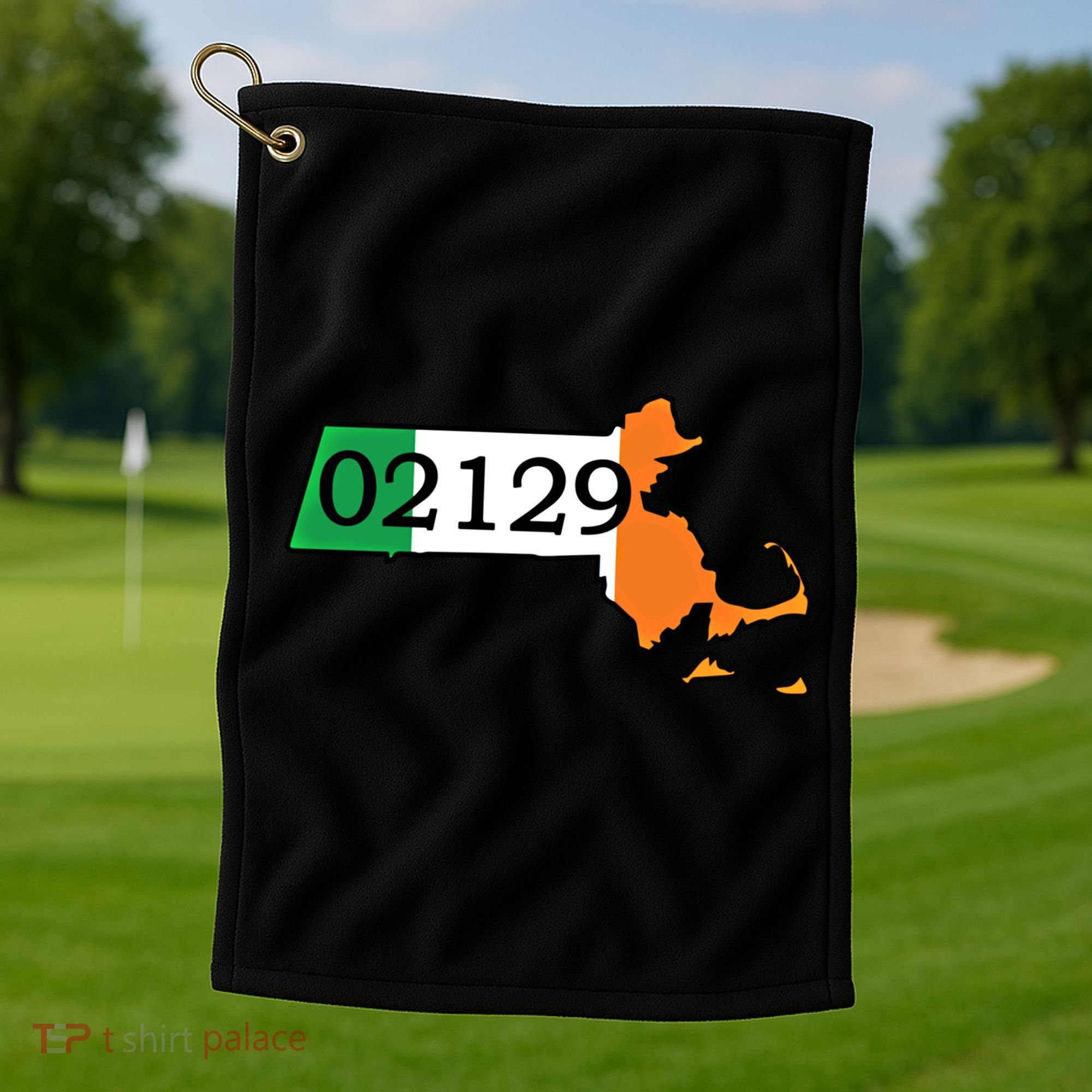 Charlestown 02129 Irish Flag Great Gift Golf Towel