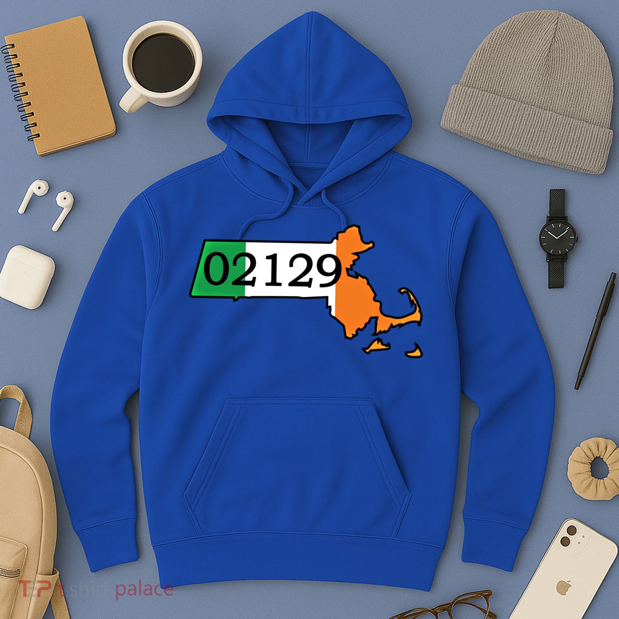 Charlestown 02129 Irish Flag Great Gift Hoodie