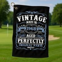 Classic 1968 Birthday Gift Golf Towel thumb 1