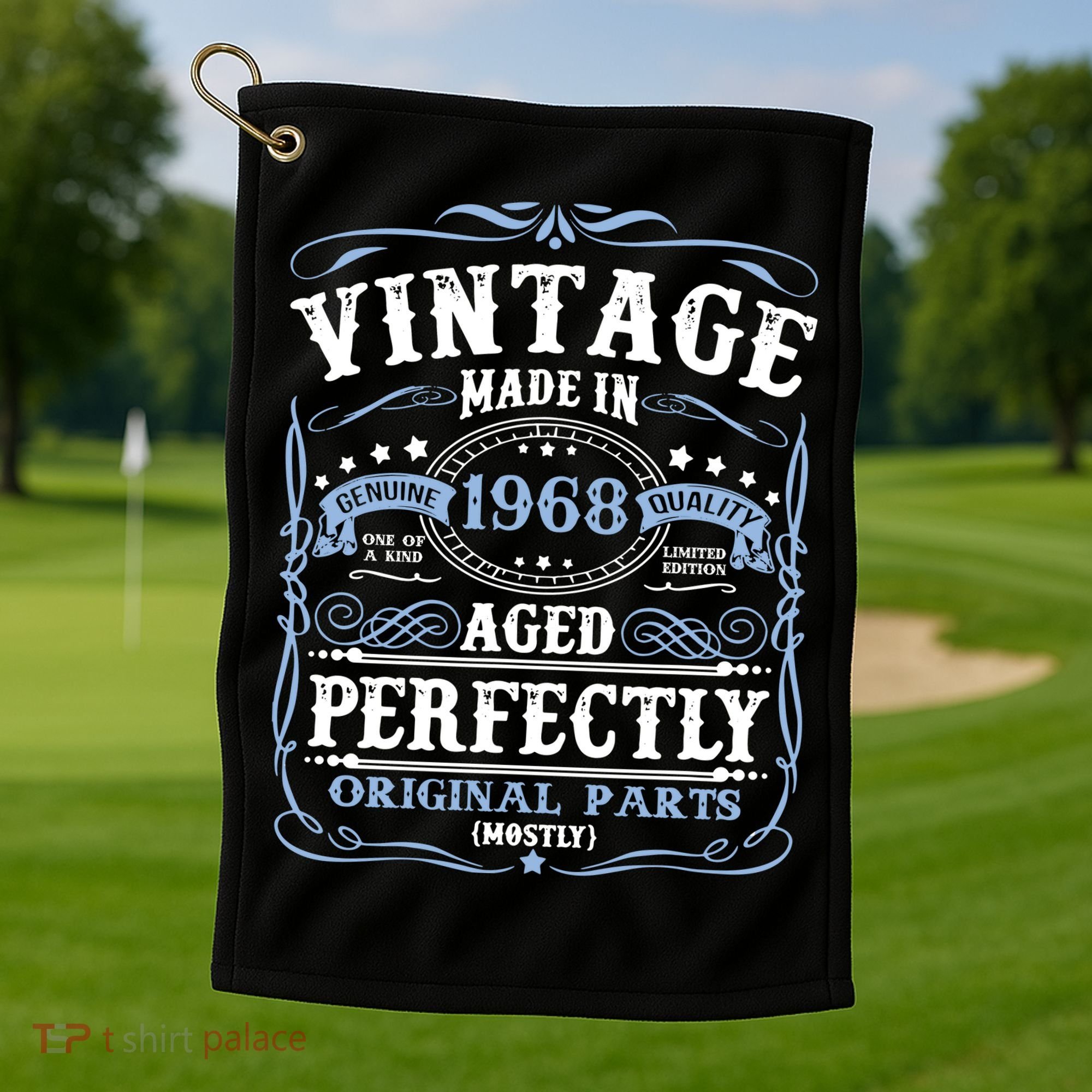 Classic 1968 Birthday Gift Golf Towel