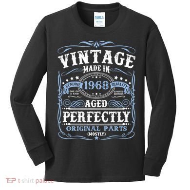 Classic 1968 Birthday Gift Kids Long Sleeve Shirt